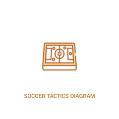 soccer tactics diagram concept 2 colored icon. simple line element illustration. outline brown soccer tactics diagram symbol. can be used for web and mobile ui/ux.