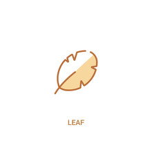 Leaf Concept 2 Colored Icon. Simple Line Element Illustration. Outline Brown Leaf Symbol. Can Be Used For Web And Mobile Ui/ux.