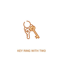 key ring with two keys concept 2 colored icon. simple line element illustration. outline brown key ring with two keys symbol. can be used for web and mobile ui/ux.