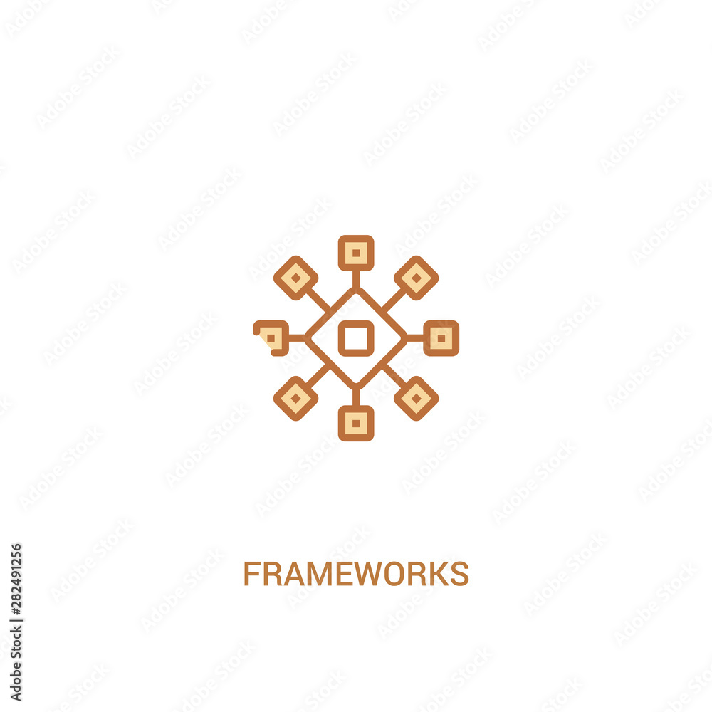 frameworks concept 2 colored icon. simple line element illustration ...