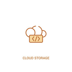 cloud storage concept 2 colored icon. simple line element illustration. outline brown cloud storage symbol. can be used for web and mobile ui/ux.