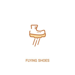 Wall Mural - flying shoes concept 2 colored icon. simple line element illustration. outline brown flying shoes symbol. can be used for web and mobile ui/ux.