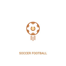 Soccer Football Ball Concept 2 Colored Icon. Simple Line Element Illustration. Outline Brown Soccer Football Ball Symbol. Can Be Used For Web And Mobile Ui/ux.