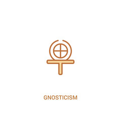 Wall Mural - gnosticism concept 2 colored icon. simple line element illustration. outline brown gnosticism symbol. can be used for web and mobile ui/ux.