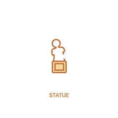 statue concept 2 colored icon. simple line element illustration. outline brown statue symbol. can be used for web and mobile ui/ux.