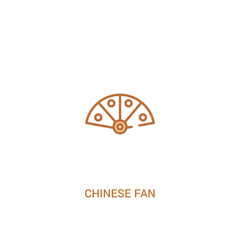 Wall Mural - chinese fan concept 2 colored icon. simple line element illustration. outline brown chinese fan symbol. can be used for web and mobile ui/ux.