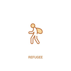 Wall Mural - refugee concept 2 colored icon. simple line element illustration. outline brown refugee symbol. can be used for web and mobile ui/ux.