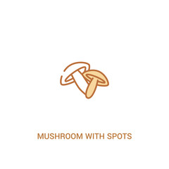 Wall Mural - mushroom with spots concept 2 colored icon. simple line element illustration. outline brown mushroom with spots symbol. can be used for web and mobile ui/ux.