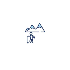   concept 2 colored icon. simple line element illustration. outline blue  symbol. can be used for web and mobile