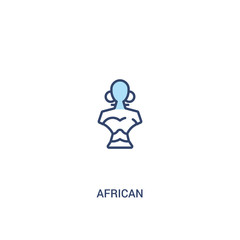 Wall Mural - african concept 2 colored icon. simple line element illustration. outline blue african symbol. can be used for web and mobile ui/ux.