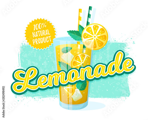Fotografía Lemonade - vector illustration. Retro banner.