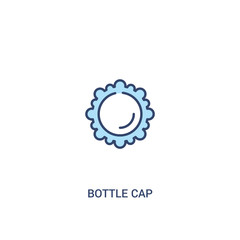 bottle cap concept 2 colored icon. simple line element illustration. outline blue bottle cap symbol. can be used for web and mobile ui/ux.