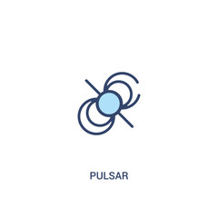 pulsar concept 2 colored icon. simple line element illustration. outline blue pulsar symbol. can be used for web and mobile ui/ux.