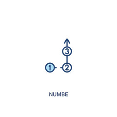 numbe concept 2 colored icon. simple line element illustration. outline blue numbe symbol. can be used for web and mobile ui/ux.