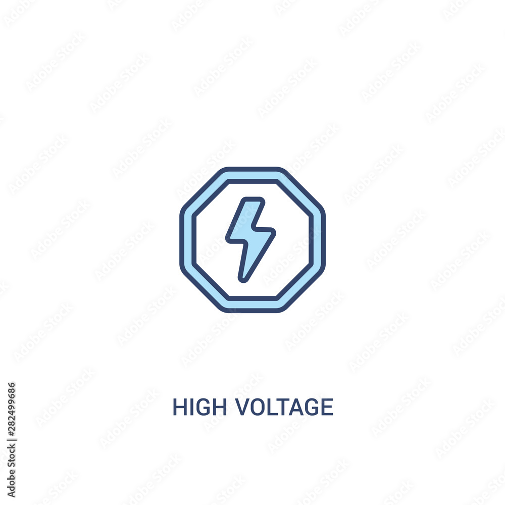 high voltage concept 2 colored icon. simple line element illustration ...