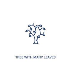 Wall Mural - tree with many leaves concept 2 colored icon. simple line element illustration. outline blue tree with many leaves symbol. can be used for web and mobile ui/ux.