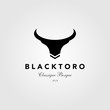vintage back toro bull logo vector designs