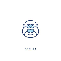 Wall Mural - gorilla concept 2 colored icon. simple line element illustration. outline blue gorilla symbol. can be used for web and mobile ui/ux.