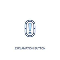 Wall Mural - exclamation button concept 2 colored icon. simple line element illustration. outline blue exclamation button symbol. can be used for web and mobile ui/ux.