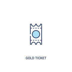 Wall Mural - gold ticket concept 2 colored icon. simple line element illustration. outline blue gold ticket symbol. can be used for web and mobile ui/ux.