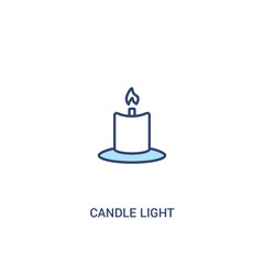 Wall Mural - candle light concept 2 colored icon. simple line element illustration. outline blue candle light symbol. can be used for web and mobile ui/ux.