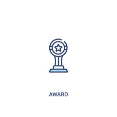 Wall Mural - award concept 2 colored icon. simple line element illustration. outline blue award symbol. can be used for web and mobile ui/ux.