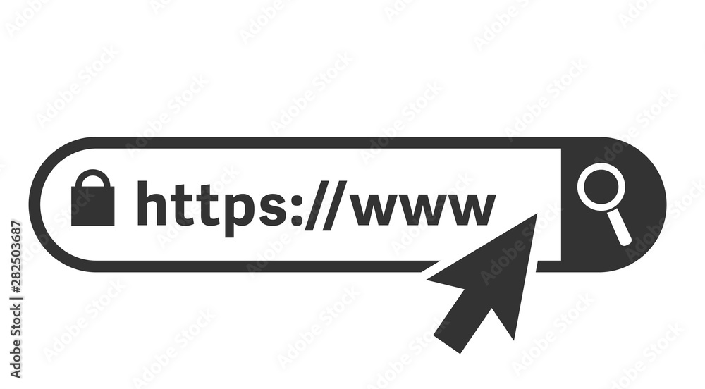 simple flat browser search bar or address bar icon vector illustration - obrazy, fototapety, plakaty 