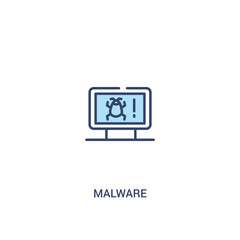 Wall Mural - malware concept 2 colored icon. simple line element illustration. outline blue malware symbol. can be used for web and mobile ui/ux.