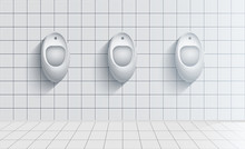 Men Lavatory, WC Realistic Vector Illustration