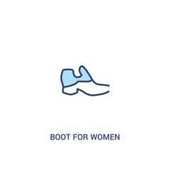 Wall Mural - boot for women concept 2 colored icon. simple line element illustration. outline blue boot for women symbol. can be used for web and mobile ui/ux.