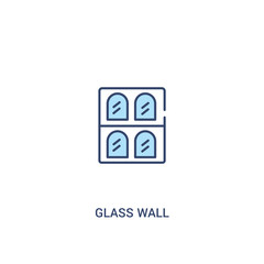 Wall Mural - glass wall concept 2 colored icon. simple line element illustration. outline blue glass wall symbol. can be used for web and mobile ui/ux.