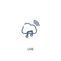 live concept 2 colored icon. simple line element illustration. outline blue live symbol. can be used for web and mobile ui/ux.