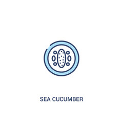 Wall Mural - sea cucumber concept 2 colored icon. simple line element illustration. outline blue sea cucumber symbol. can be used for web and mobile ui/ux.