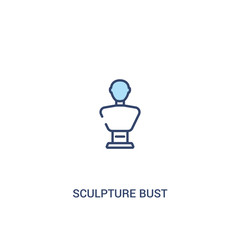 Wall Mural - sculpture bust concept 2 colored icon. simple line element illustration. outline blue sculpture bust symbol. can be used for web and mobile ui/ux.