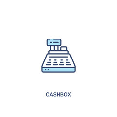 Wall Mural - cashbox concept 2 colored icon. simple line element illustration. outline blue cashbox symbol. can be used for web and mobile ui/ux.