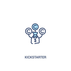 Wall Mural - kickstarter concept 2 colored icon. simple line element illustration. outline blue kickstarter symbol. can be used for web and mobile ui/ux.