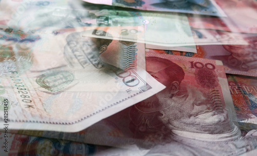 Cuadros en Lienzo Chinese Currency The Yuan With American Money High Quality