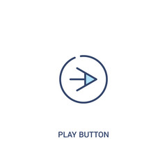 Wall Mural - play button concept 2 colored icon. simple line element illustration. outline blue play button symbol. can be used for web and mobile ui/ux.