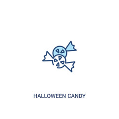 Wall Mural - halloween candy concept 2 colored icon. simple line element illustration. outline blue halloween candy symbol. can be used for web and mobile ui/ux.