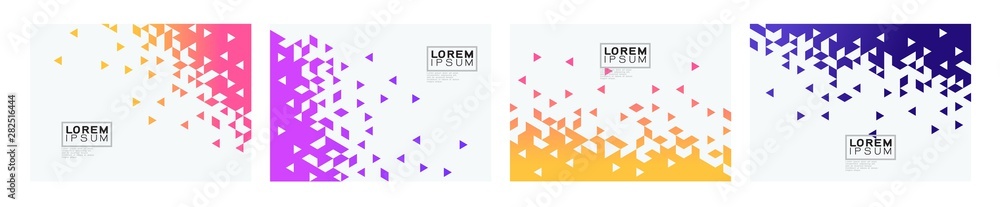 Set of colorful gradient triangle on white background with space. Modern background for business or technology presentation. vector illustration - obrazy, fototapety, plakaty 