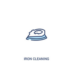 Wall Mural - iron cleaning concept 2 colored icon. simple line element illustration. outline blue iron cleaning symbol. can be used for web and mobile ui/ux.
