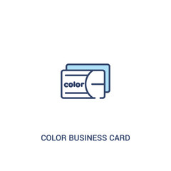 Wall Mural - color business card concept 2 colored icon. simple line element illustration. outline blue color business card symbol. can be used for web and mobile ui/ux.