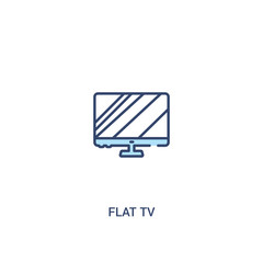 Wall Mural - flat tv concept 2 colored icon. simple line element illustration. outline blue flat tv symbol. can be used for web and mobile ui/ux.