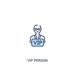 vip person concept 2 colored icon. simple line element illustration. outline blue vip person symbol. can be used for web and mobile ui/ux.