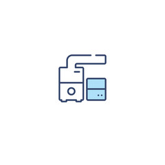   concept 2 colored icon. simple line element illustration. outline blue  symbol. can be used for web and mobile