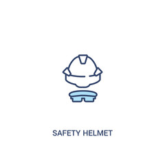 safety helmet concept 2 colored icon. simple line element illustration. outline blue safety helmet symbol. can be used for web and mobile ui/ux.