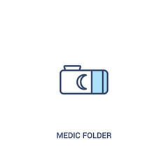 medic folder concept 2 colored icon. simple line element illustration. outline blue medic folder symbol. can be used for web and mobile ui/ux.