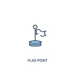 flag point concept 2 colored icon. simple line element illustration. outline blue flag point symbol. can be used for web and mobile ui/ux.