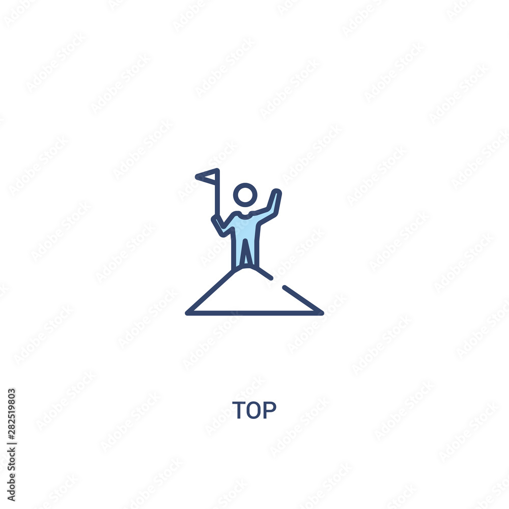 top concept 2 colored icon. simple line element illustration. outline ...