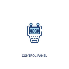 control panel concept 2 colored icon. simple line element illustration. outline blue control panel symbol. can be used for web and mobile ui/ux.